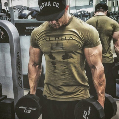 2019 hommes Camouflage Sport entraînement coton T-shirt à manches courtes homme décontracté homme Gym course Fitness Slim t-shirts hauts vêtements