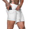 Men 2 in 1 Running Shorts Jogging Gym Fitness Training Quick Dry Beach Short Pants Male Summer Sports Workout Bottoms Clothing