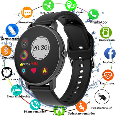 Reloj inteligente completamente táctil 2020 para hombres, presión arterial, Smartwatch para mujeres, reloj deportivo a prueba de agua para Android IOS