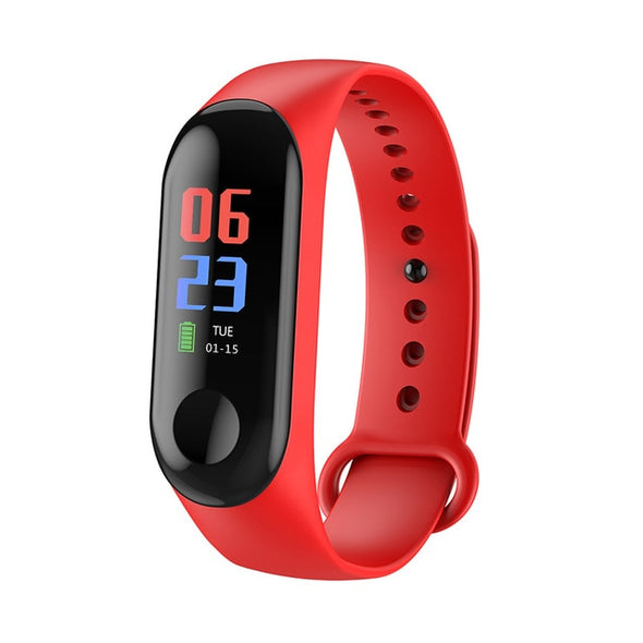 M3 relógio inteligente pulseira homem mulher pressão arterial monitor de freqüência cardíaca à prova dwaterproof água rastreador de fitness banda inteligente alta definição cor